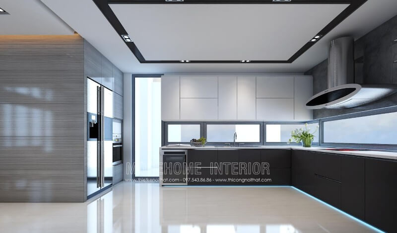 Thiết kế tủ bếp chung cư phong cách hiện đại, trẻ trung, tối giản Thiết kế và sản xuất tủ bếp đẹp