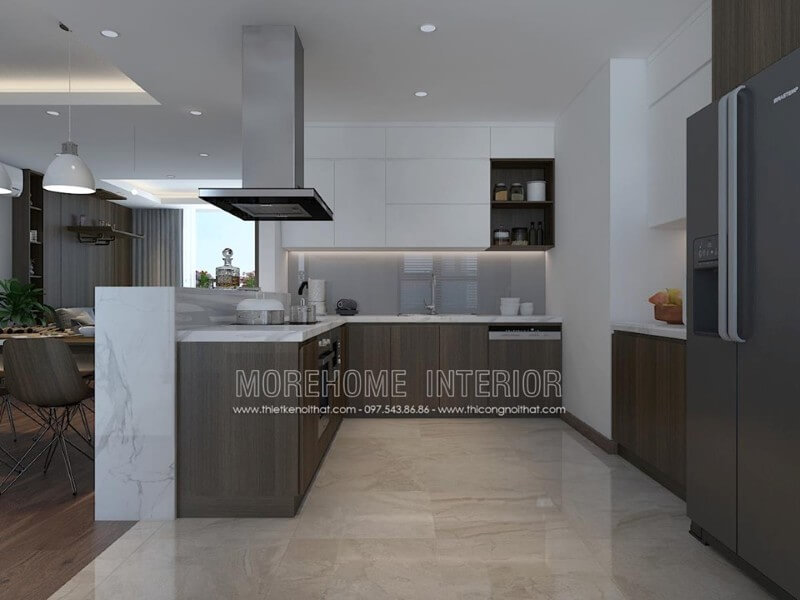 Tủ bếp gỗ công nghiệp hiện đại sang trọng tủ bếp chung cư