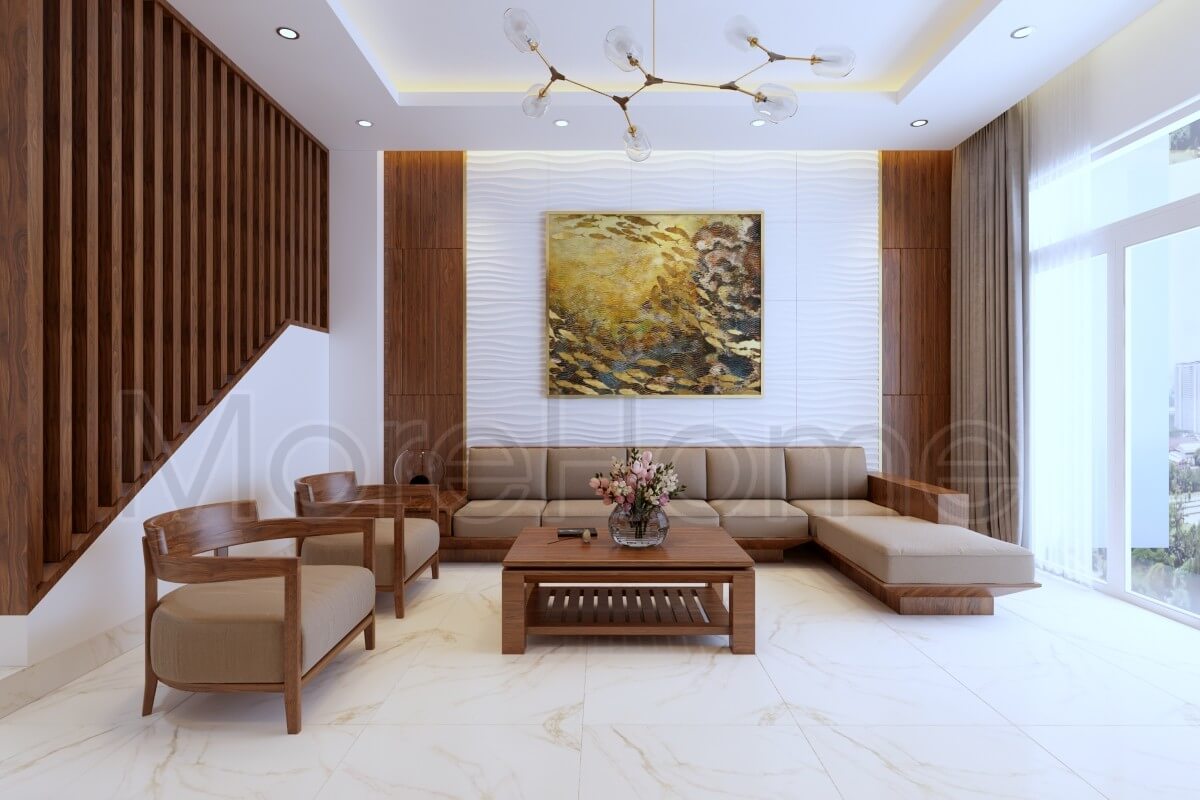 Thiết kế nội thất gỗ đẹp hiện đại cho nhà phố phong cách kiến trúc Nhật Bản hiện đại và tinh tế Say đắm với các mẫu thiết kế phòng khách biệt thự, nhà phố đẹp