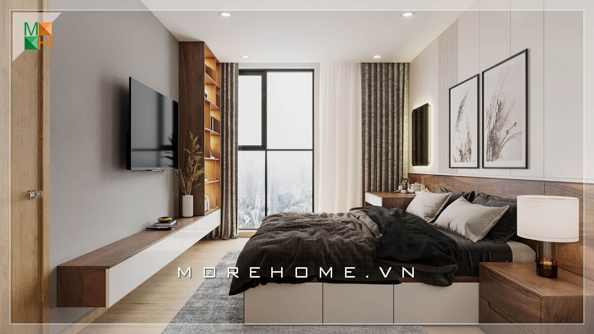 Tư vấn mẫu thiết kế nội thất phòng ngủ có cửa sổ kính đón ánh sáng tự nhiên rất hiện đại và sang trọng cho chung cư, nhà phố, biệt thự. Thiết kế nội thất phòng ngủ chung cư hiện đại