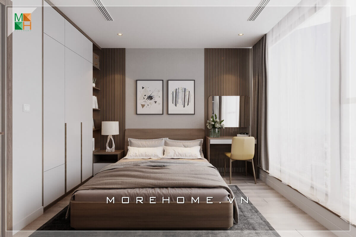 Chiêm ngưỡng mẫu bày trí phòng ngủ hiện đại, trẻ trung phù hợp cho không gian nhà phố và chung cư. Thiết kế nội thất phòng ngủ chung cư hiện đại