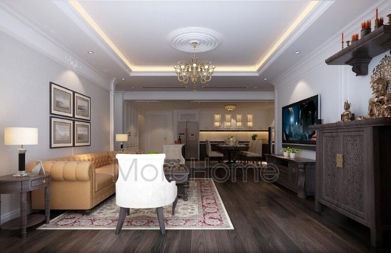 Bộ sofa gỗ tự nhiên được coi là điểm nhấn của không gian tiếp khách sang trọng và đẳng cấp