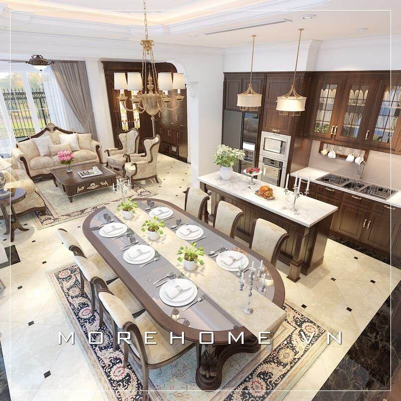 Ngắm nhìn 16 mẫu thiết kế phòng bếp biệt thự ấn tượng, sang trọng 