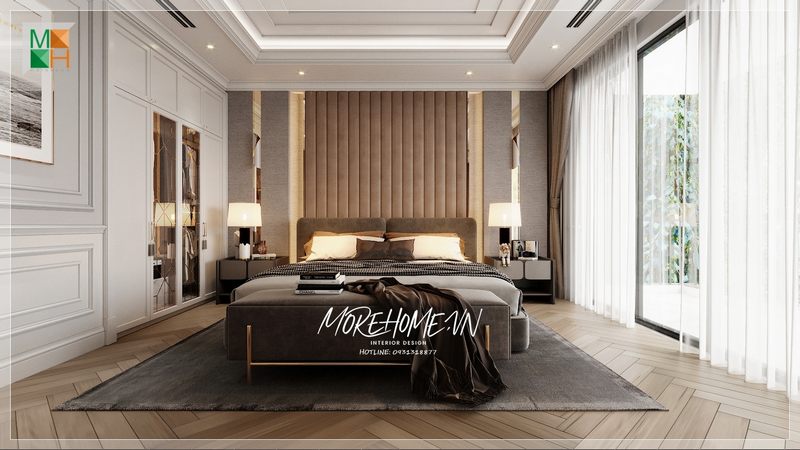Mẫu thiết kế phòng ngủ sang trọng tông màu ghi phong cách hiện đại cho chung cư, nhà phố, biệt thự
